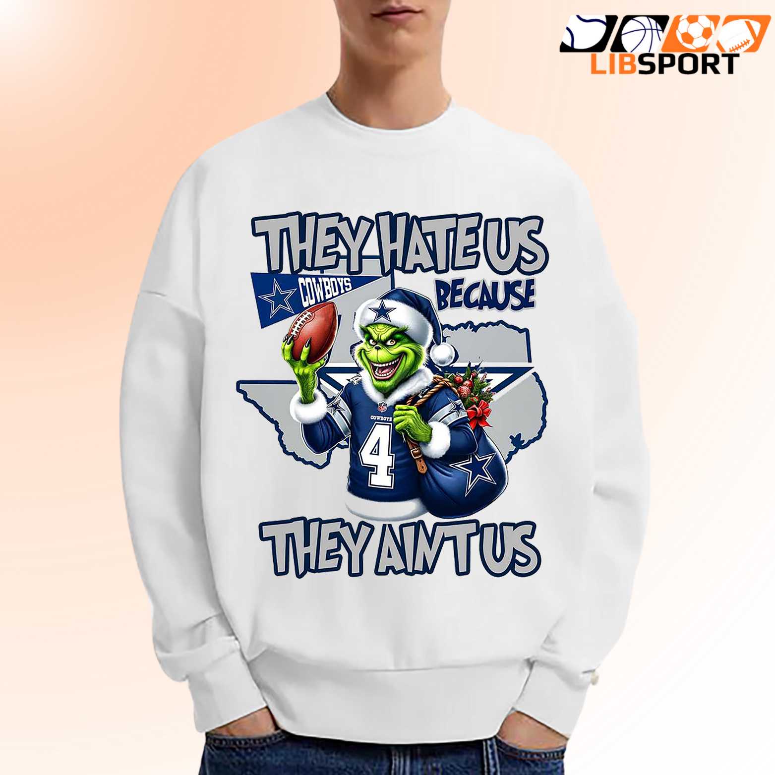 Grinch Dallas Cowboys T Shirt, Funny Christmas They Hate Us Because They Aint Us